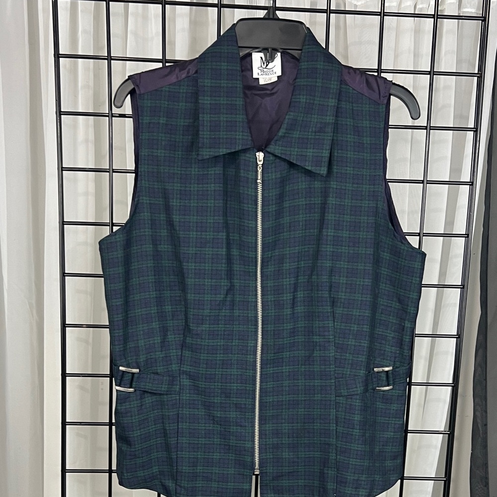 Plaid Zip-Up Vest from MAGGIE LAWRENCE